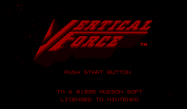 Vertical Force title screen for Virtual Boy
